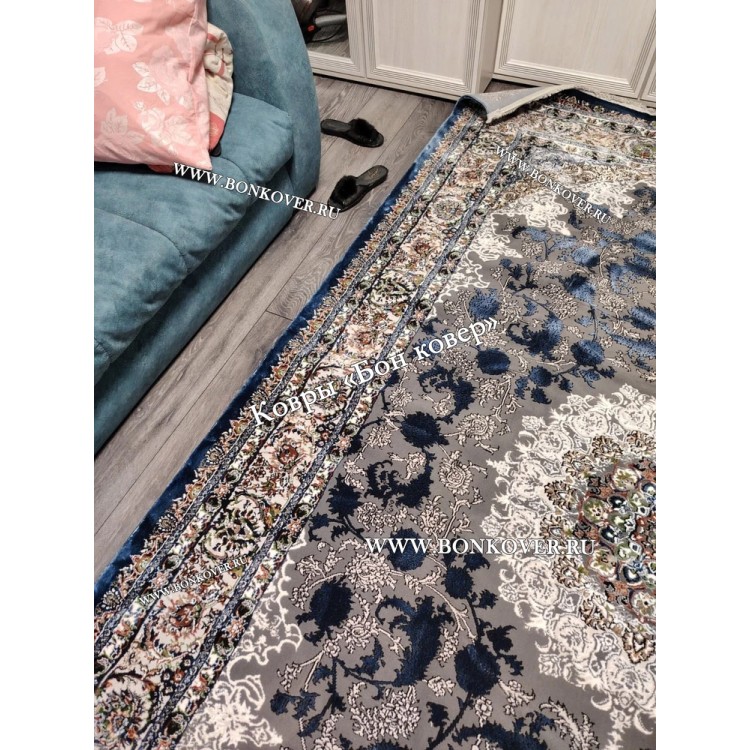 Турецкий Ковер Для Медальон Дизайн 30573 Синий