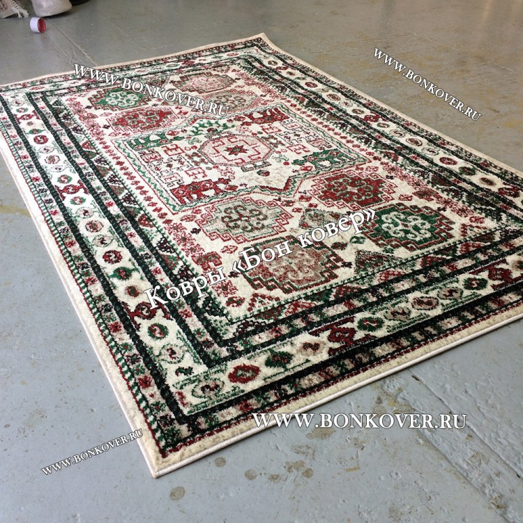 Ковер Бежевый С Красным Для Гостиной Дизайн 30692